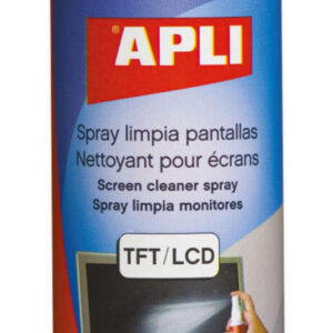 apli spray limpiador pantallas tft/lcd contenido 250ml elimina manchas y polvo mantiene pantallas limpias y sin bacterias