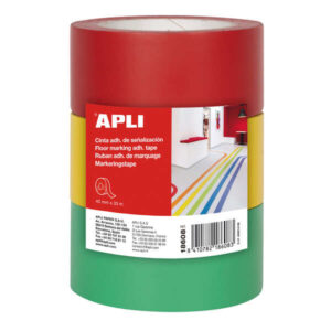 apli cinta de señalizacion adhesiva pvc 40x33mm 160Μm desbobinado silencioso adhesivo solvente de caucho natural resistente a rayos uv