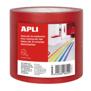apli cinta de señalizacion adhesiva pvc 40x33mm 160Μm desbobinado silencioso adhesivo solvente resistente a rayos uv