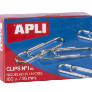 apli clips alambre nº 1½ (26mm) acabado niquel brillante alta resistencia a la oxidacion caja con 100 clips