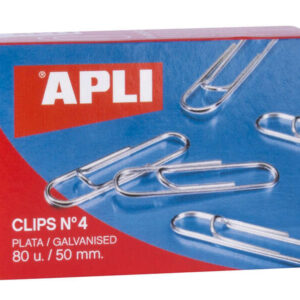 apli clips alambre nº 4 50mm acabado galvanizado plata 80 unidades por caja organiza tus documentos