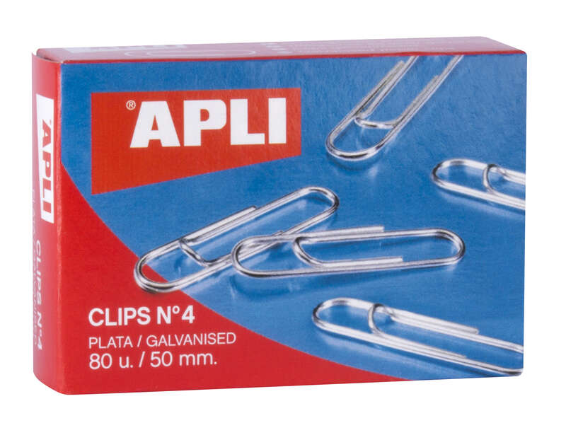 apli clips alambre nº 4 50mm acabado galvanizado plata 80 unidades por caja organiza tus documentos