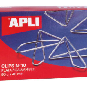 apli clips mariposa alambre nº 10 (40mm) acabado galvanizado plata organiza tus documentos con estilo caja con 50 clips