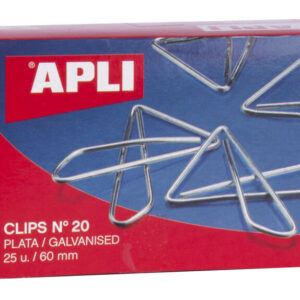 apli clips mariposa alambre nº 20 (60mm) acabado galvanizado/plata brilloso 25 unidades por caja