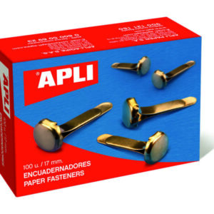 apli caja de 100 encuadernadores metalicos 12mm sin arandela aptos para todo tipo de documentos ideales para encuadernar y manualidades color dorado