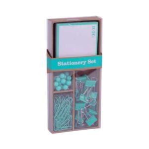 apli fluor collection set de oficina 25 pins, 80 clips de 28mm, 20 pinzas abatibles de 19mm y notas adhesivas de 100 hojas en verde fluor diseño moderno y llamativo producto reposicionable para expositor 17684