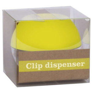 apli fluor collection dispensador de clips Ø 70x60 mm tapa magnetica "soft touch" incluye 50 clips amarillo fluorescente 28 mm