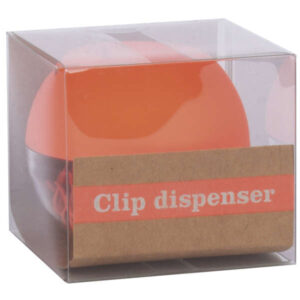apli fluor collection dispensador de clips Ø 70x60 mm tapa magnetica "soft touch" naranja incluye 50 clips amarillo fluorescente 28 mm