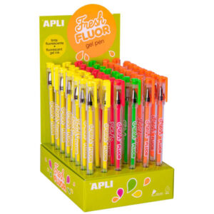 apli gel pen fresh fluor 48 boligrafos de tinta gel fluorescente secado rapido y larga duracion grueso de escritura de 1mm