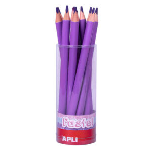 apli lapices jumbo pastel lila mina 5mm forma triangular para niños 10mm diametro 170mm largo pack 18 unidades expositor jumbo pastel