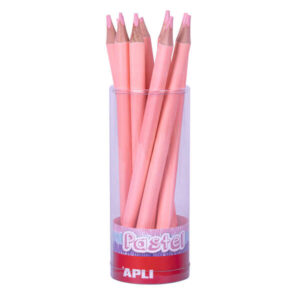 apli lapices jumbo pastel rosa mina 5mm forma triangular para niños 10mm diametro 170mm largo pack 18 unidades expositor jumbo pastel