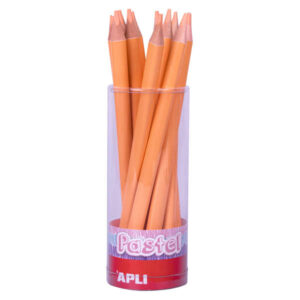 apli lapices jumbo pastel salmon mina 5mm forma triangular ergonomica diametro 10mm, largo 170mm pack 18 unidades ideal para expositor jumbo pastel
