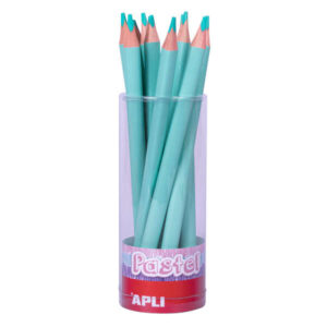 apli lapices jumbo pastel turquesa mina de 5mm forma triangular para niños 10mm de diametro pack de 18 unidades