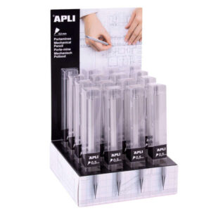 apli portaminas metalicos 0.5mm textura soft forma hexagonal capuchon de metal goma de borrar 16 unidades