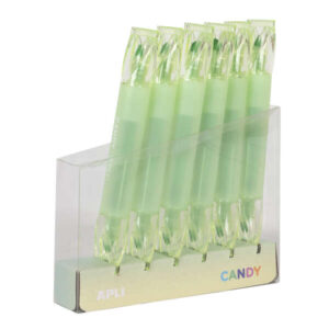 apli caramelo pack de 6 marcadores doble punta 5mm plana y 2mm redonda ideal para agendas, libretas y calendarios color verde