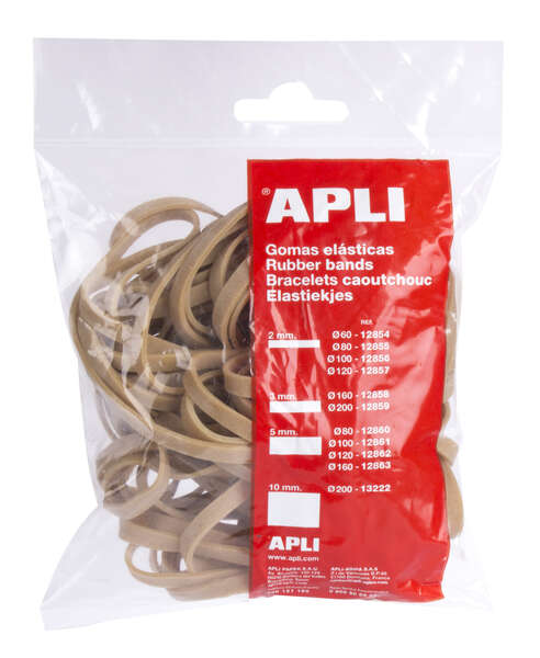 apli gomas elasticas de caucho natural Ø 160 x 5mm gran elasticidad y resistencia contenido 100 g
