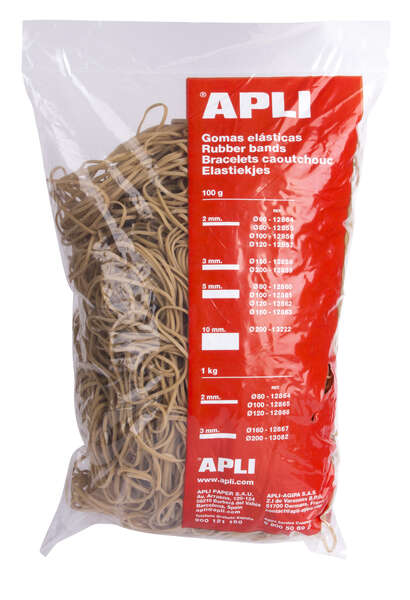 apli gomas elasticas Ø 80 x 2mm 1kg de contenido gran elasticidad y excelente resistencia 70% de caucho natural