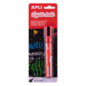 apli rotulador de tiza liquida punta redonda de 5.5mm facil de borrar con paño humedo secado rapido y uso sencillo base agua libre de toxicos