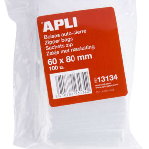 apli bolsas zip auto cierre transparentes 60x80mm material ldpe cierre seguro y facil manipulacion uso alimenticio ideal para alimentos y objetos cotidianos utiles para viajes