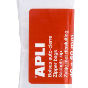 apli pack de 100 bolsas con zip auto cierre transparentes tamaño 40x60mm cierre seguro y facil manipulacion aptas para uso alimenticio ideales para guardar alimentos y objetos cotidianos