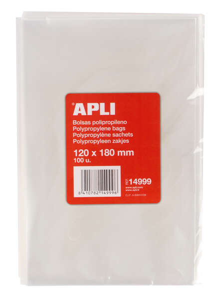 apli bolsas polipropileno transparente 120x180mm galga 120 alta resistencia y flexibilidad uso alimenticio