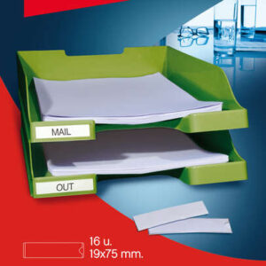 apli bolsillos adhesivos para etiquetas tamaño 19 x 75mm cambia la informacion de la etiqueta segun tus necesidades 16 bolsillos por bolsa