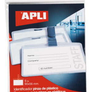 apli identificador con pinza de plastico para tarjetas de visita tamaño 90 x 56mm ideal para ferias y convenciones uso en hospitales, seguridad y supermercados