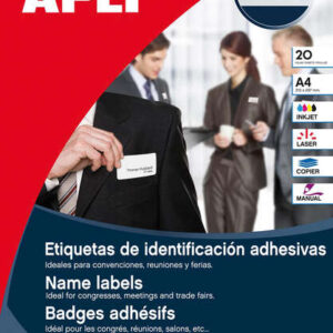 apli etiquetas textiles de identificacion adhesivas con cantos romos tamaño 63.5 x 29.6mm adhesivo removible pack de 20 hojas con 540 etiquetas compatible con impresoras inkjet, laser o fotocopiadoras