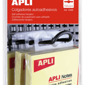 apli pack de 100 colgadores autoadhesivos eurohole 34x48mm ideal para productos de bajo y medio peso
