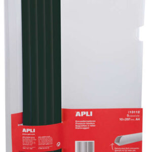 apli pack de 5 encuadernadores deslizantes 10 x 297mm con funda transparente ranura para facil insercion de hojas capacidad para 100 hojas color negro