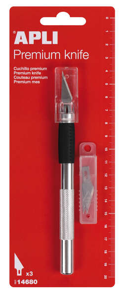 apli cuchillo hobby de precision premium 15mm hoja de acero inoxidable acabado soft reemplazo facil de cuchilla incluye 3 cuchillas de recambio