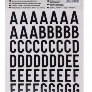 apli letras adhesivas de palo mayusculas altura 25mm color negro pack de 4 hojas con 209 letras