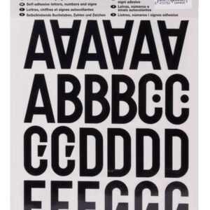 apli letras de palo mayusculas adhesivas altura 40mm pack de 5 hojas color negro facil identificacion y señalizacion