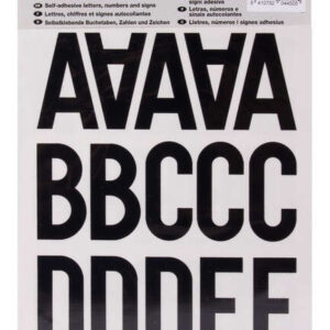 apli letras de palo mayusculas adhesivas altura 50mm pack de 5 hojas color negro facil identificacion y señalizacion