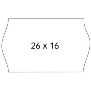 apli pack con 6 rollos de etiquetas blancas para maquinas etiquetadoras de precios de 2 lineas tamaño 26x16mm adhesivo removible cantos sinusoidales