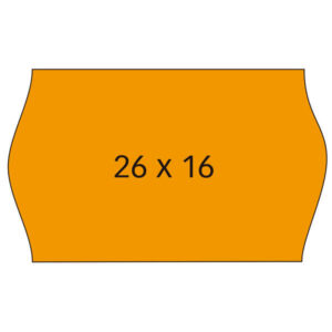 apli pack de 6 rollos de 1.000 etiquetas por rollo para maquinas de precios de 2 lineas tamaño 26x16mm adhesivo removible cantos sinusoidales color naranja