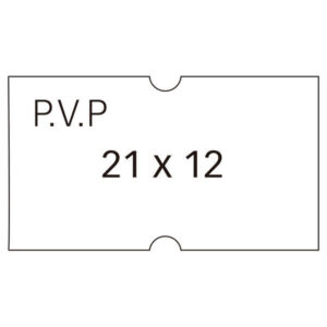 apli etiquetas blancas de alta calidad para maquinas etiquetadoras de precios de 1 linea tamaño 21x12mm adhesivo removible pack de 6 rollos con 1000 etiquetas cada uno texto pvp preimpreso compatibles con modelos 101418 y 101948