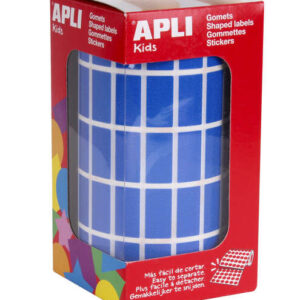 apli gomets rectangulares azules 20x10mm 59 hojas pretroqueladas 3540 unidades por rollo ideal para actividades infantiles cumple normas en 71 y fsc