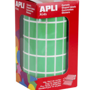 apli gomets rectangulares verdes 20x10mm 59 hojas pretroqueladas 3540 gomets por rollo ideal para actividades infantiles cumple normas en 71 y fsc