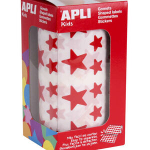 apli gomets estrella rojos 12.5mm y 19.5mm adhesivo permanente 59 hojas 2360 gomets por rollo ideal para desarrollar habilidades y cumplir normas de calidad y seguridad