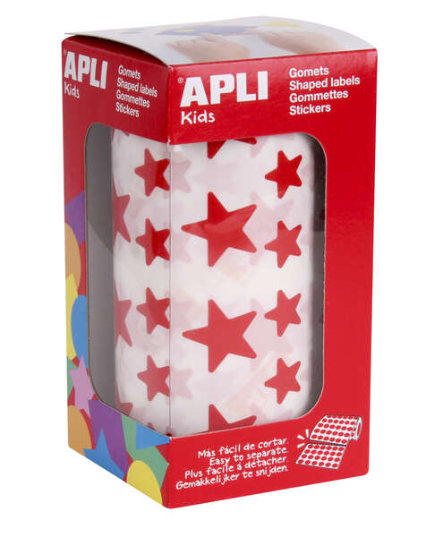 apli gomets estrella rojos 12.5mm y 19.5mm adhesivo permanente 59 hojas 2360 gomets por rollo ideal para desarrollar habilidades y cumplir normas de calidad y seguridad