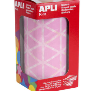 apli pack de 2.832 gomets triangulares 20x20x20mm adhesivo permanente ideal para actividades creativas y desarrollo de habilidades color rosa