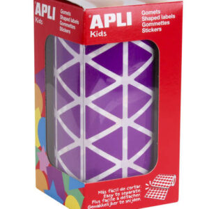 apli gomets triangulares lila 20x20x20mm 59 hojas pretroqueladas 2832 gomets por rollo ideal para escuelas y talleres infantiles desarrolla habilidades y capacidades cumple normas en 71 y fsc