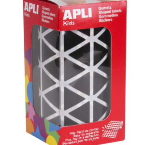 apli gomets triangulares negros tamaño 20 x 20 x 20mm adhesivo permanente 2832 gomets por rollo ideal para escuelas y talleres infantiles