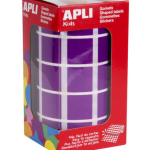 apli gomets cuadrados lila 20 x 20mm 59 hojas pretroqueladas 1770 gomets por rollo ideal para escuelas y talleres infantiles normas en 71 y fsc adhesivo base agua materiales 100% reciclables