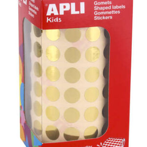 apli gomets redondos de Ø 10.5mm en oro metalizado 59 hojas pretroqueladas 5192 gomets por rollo ideal para actividades infantiles cumple con normas de calidad y seguridad