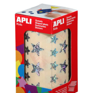 apli gomets estrella holograficos 12.5mm y 19.5mm adhesivo permanente 59 hojas pretroqueladas 2.360 gomets por rollo