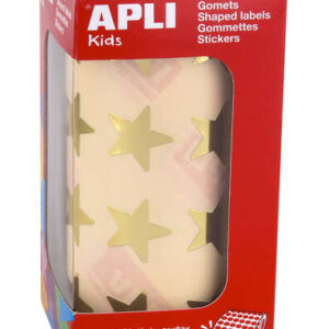 apli gomets estrella oro metalizado tamaño 19.5mm adhesivo permanente 1416 gomets por rollo ideal para actividades creativas con niños