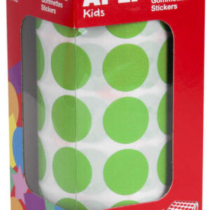 apli pack de 1.770 gomets redondos Ø 20mm 59 hojas pretroqueladas adhesivo permanente ideal para escuelas infantiles y colegios color verde claro