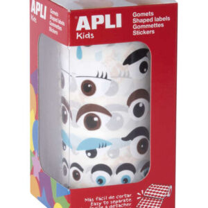 apli gomets ojos de colores 23 formas diferentes 30 hojas pretroqueladas 1380 gomets por rollo